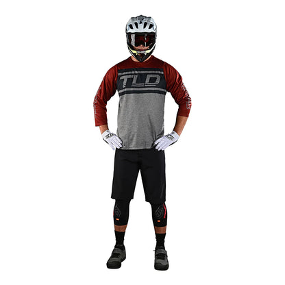JERSEY - RUCKUS 3/4 J BARS RED CLAY / GRAY HEATHER
